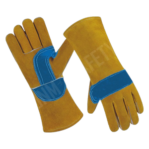 Cowhide Split Leather Welding <b>Gloves</b> Heavy-Duty Industrial Safety <b>Gloves</b> Smooth Texture Flame Heat Retardant Aramid Safety - Product Image 5