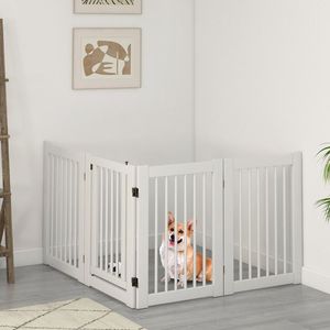 Valla de madera independiente de 4 paneles y 30 pulgadas de altura para perros, puerta y corral para mascotas - Product Image 2