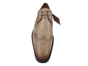 Chaussures Oxford en cuir véritable beige pour homme, bout pointu, à lacets, respirantes, style marche toutes saisons - Product Image 4