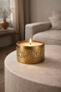 Brass <b>Candle</b> Jar with Lid Handmade Decorative Metal <b>Candle</b> Container Reusable <b>Candle</b> <b>Holder</b> for Home Decor Aromatherapy Gift - Product Image 4
