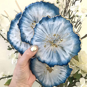 Nouvel arrivage : Supports de verres en résine époxy, design floral excellent, multicolores, argentés, à prix abordable - Product Image 1