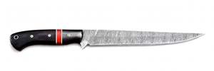 Cuchillo de filetear hecho a mano de acero de Damasco con mango de madera de ébano negro, herramienta culinaria - Product Image 6