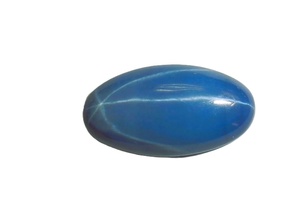Zafiro Azul Estrella Ovalado de 8x15mm, 5.5 Quilates, Creado en Laboratorio, Cabujón Pulido con Efecto de Estrella de 6 Puntas para Joyería - Product Image 4