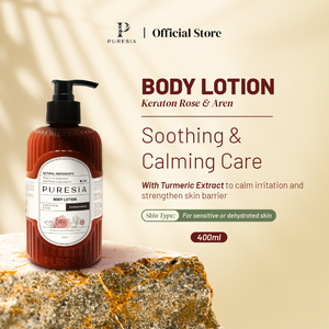 PURESIA Loción Corporal Vegana Antienvejecimiento Keraton Rose 400ml Cuidado Calmante y Suavizante para Piel Sensible y Deshidratada - Product Image 1
