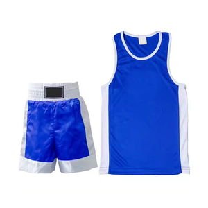 Conjunto de Camiseta sin Mangas y Pantalones Cortos de Artes Marciales Mixtas Unisex, Color Granate y Blanco, Tejido Transpirable de Poliéster, Ropa Deportiva, Talla Adulto, Uniforme de Boxeo - Product Image 5