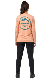เสื้อเจอร์ซีย์จักรยานเสือภูเขาแบบพิมพ์ลายสำหรับผู้หญิง น้ำหนักเบา แขนยาว สำหรับการแข่งขันดาวน์ฮิลล์และดิร์ทไบค์ คุณภาพพรีเมียม แบบซับลิเมชั่น - Product Image 2