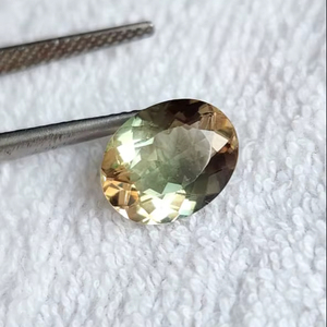 Pierre de soleil d'Oregon verte naturelle, rare couleur verte et champagne, belle couleur verte, forme ovale 7x9 mm, pierre précieuse en vrac pour la fabrication de bijoux - Product Image 5