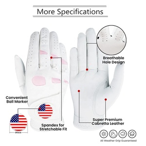 Comfort Ad Producto elegante Diseño único personalizado y fácil cuidado Tela ligera piel de oveja Guantes de golf duraderos para hombres adultos - Product Image 2