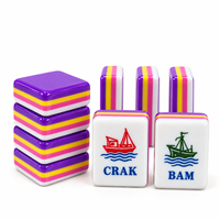 Ensemble de Mahjong en acrylique aux motifs citron violets avec 160 tuiles décoratives pour les boutiques de cadeaux et les fournisseurs de détail
