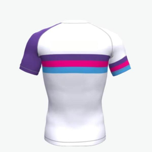 เสื้อคอมเพรสชั่นแขนยาวผู้ชาย สีชมพู ลายคลื่นสีฟ้า คอกลม กระชับรูปร่าง ระบายความชื้นได้ดี เหมาะสำหรับทุกฤดูกาล เสื้อกีฬา - Product Image 3