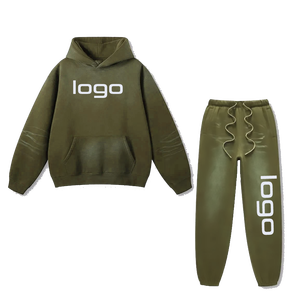 Ensemble de sweats à capuche de luxe streetwear 2026, impression sérigraphique de haute qualité, sweats oversize pour hommes, sweats unisexes en molleton bouclette avec logo personnalisé - Product Image 3