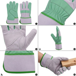 Gants de travail durables en cuir de vachette pleine fleur et croûte, avec design confortable, pour la sécurité dans l'industrie de la construction - Product Image 2