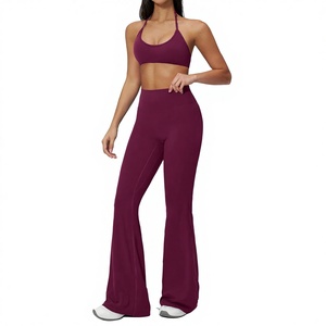 Conjunto Deportivo Premium para Mujer, 2 Piezas, Bra Deportivo y Pantalones Acampanados con Control de Abdomen, para Yoga, Gimnasio y Entrenamiento - Product Image 2