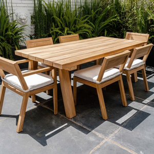Juego de Muebles de Jardín para Comer al Aire Libre OEM/ODM, Material de Madera/Ratán/Aluminio, Disponible para 4/6/8 Personas, Tela/Cojín Personalizables - Product Image 4