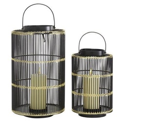 Lanterne à bougie en métal de forme cylindrique, fabrication artisanale, vente en gros, finition noire mate, lanterne à bougie pour l'extérieur - Product Image 2