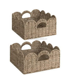 Proveedor de bandejas rectangulares rústicas de mimbre tejidas a mano - Product Image 4