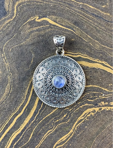 Venta al por mayor de colgantes de plata de ley 925 con mandala tribal étnico y piedra lunar, hechos a mano, colección de joyería clásica - Product Image 4