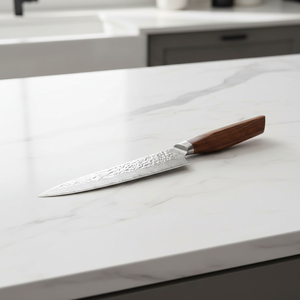 มีดเชฟครัวขนาด 4-5.9 นิ้ว ทำจากเหล็กกล้าคาร์บอน 67 ชั้น พร้อมด้ามไม้โรสวูดแอฟริกัน เป็นมิตรต่อสิ่งแวดล้อม ใช้กับเครื่องล้างจานได้ - Product Image 6