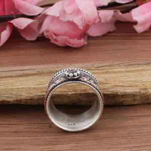 Bague large en argent sterling 925 faite à la main en gros, pour mariage, méditation, anxiété, fidget, bohème, pour femmes et hommes - Product Image 6