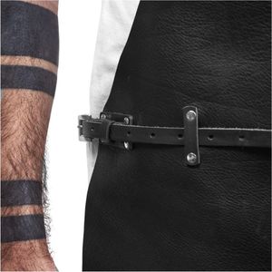 Tablier de soudage en cuir/PU marron résistant à la chaleur de haute qualité, personnalisable avec logo et tailles, design durable – Kit tablier de chef/boucher - Product Image 4