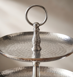 Premium Three Tier Decorative Stainless Steel <b>Cake</b> <b>Stand</b> Handmade Multi Layer Serving Tray For Desserts And Pastries - Product Image 2