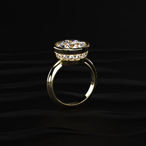 Bague solitaire en moissanite ronde de 2 carats, faite à la main, taille excellente VVS1, bande fine de 1,8 mm, or jaune 14 carats, bijoux fins - Product Image 4
