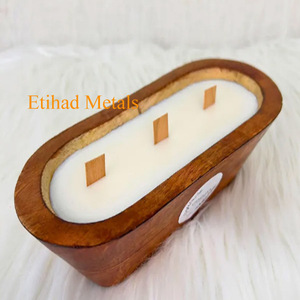 Grand bol à bougie en bois, bols à bougie en bois - Product Image 2