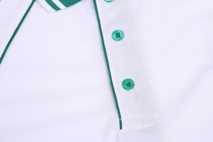 Polo para hombre, camisa sólida de manga corta, tejido transpirable, corte regular, 100% algodón, cierre de botones, logotipo personalizado con transferencia térmica. - Product Image 5