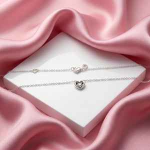 Collier pendentif en argent moissanite avec pierre flottante en forme de cœur, bijou d'amour, cadeau pour elle - Product Image 5