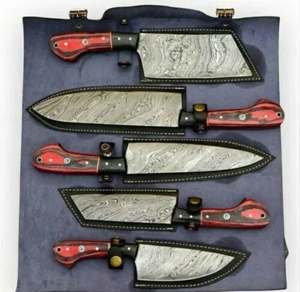 Ensemble de couteaux de cuisine en acier Damas à 67 couches, couteaux de chef faits à la main, manche en bois Pakka, couverts de cuisine professionnels, vente en gros - Product Image 2