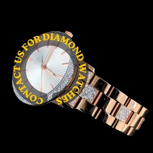 Reloj de Pulsera Elegante para Mujer con Correa de Acero Inoxidable en Oro Rosa, Esfera Blanca Redonda, Diamante Moissanita y Movimiento de Cuarzo - Product Image 2