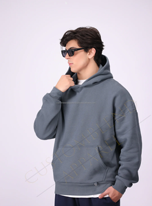 Sudaderas con Capucha Extra Grandes Bordadas de Algodón 100% Pesado para Hombre, Estilo Urbano, Venta al por Mayor, Impresión Personalizada de Otoño - Product Image 4