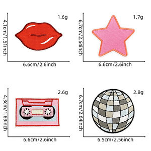 Set de Parches Termoadhesivos Bordados con Iconos Pop Mixtos - Product Image 5