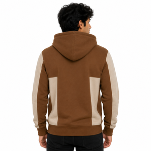Sweat-shirts d'hiver pour hommes de haute qualité, entièrement zippés, avec empiècements contrastants, en molleton de coton épais, style streetwear décontracté, OEM - Product Image 3