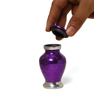 Urnes funéraires miniatures en aluminium violet moucheté pour cendres funéraires, style galaxie, flacon décoratif pour cendres - Product Image 6