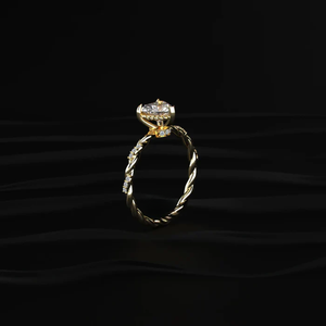 New Design Heart Diamond Twisted Band Engagement Diamond <b>Ring</b> <b>Crafted</b> for Elegance and Beauty D-E VVS-VS Clarity IGI Certified. - Product Image 2