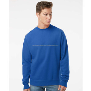 100% algodón servicio personalizado hombres adultos Casual Color puro suelto francés Terry cuello redondo de gran tamaño cuello redondo sudadera - Product Image 4