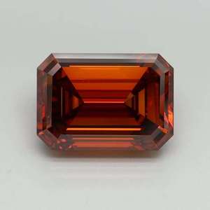 Diamante Suelto Creado en Laboratorio, Corte Esmeralda, 2 Quilates, Color Naranja Intenso, Claridad VS1, Certificado para Joyería, Alta Demanda - Product Image 2
