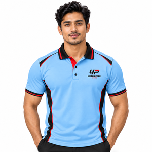 Polo contemporáneo para hombre con elegantes patrones de bloques de color, diseño de cuello refinado y estilo moderno. - Product Image 1