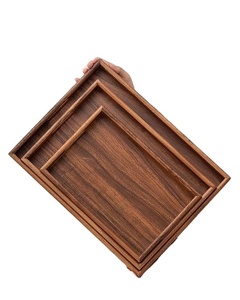 Best Seller Double Section Wooden <b>Tray</b> Rectangular Handcrafted Durable Serving <b>Tray</b> for <b>Kitchen</b> Dining Decor Plate - Product Image 1