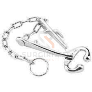 Alicates de sujeción de ganado de acero inoxidable con cadena, instrumento veterinario de contención de ganado, alta calidad, OEM personalizado, certificado CE - Product Image 2