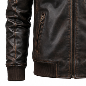 Luxury Men's Cowhide <b>Leather</b> Motorcycle <b>Jacket</b> Custom Brand OEM Production Wholesale Fashion Apparel Supplier Worldwide - Product Image 6