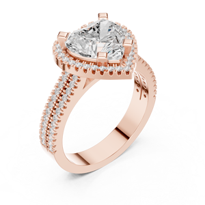 Bague de fiançailles classique en or 10k 14k 18k avec diamant de 2,5 carats de taille cœur cultivé en laboratoire, rapport IGI, VVS DEF, pour anniversaire et mariage - Product Image 2