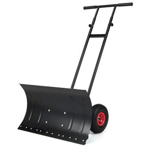 Pala quitanieves de 29 x 33 x 44 pulgadas con ruedas, mango con 6 niveles de inclinación y cuchilla con 7 niveles de rotación, para caminos de acceso - Product Image 1