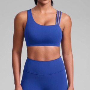 Contrast Color Active Wear Set Halter Sport <b>Bra</b> & Tank Top & V-Waist Pants <b>Open</b> Back Fitness Yoga Wear Workout Suit - Product Image 1