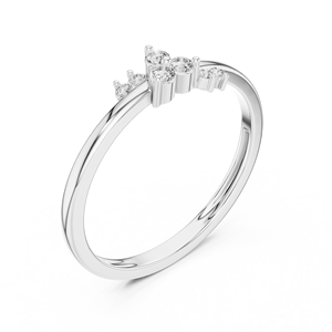 แหวนแต่งงานเพชรทรงกลมเพาะเลี้ยงในห้องปฏิบัติการทองคำขาว 14K สำหรับผู้หญิง |   0.09 กะรัต ได้รับการรับรองจาก IGI |   แหวนหมั้นแบบมินิมอลคลาสสิก - Product Image 6
