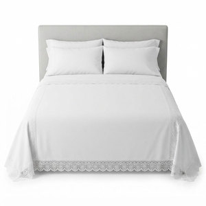 Plain White <b>Bed</b> Sheet Simple Modern Bedding Set With Soft Fabric And Matching <b>Pillow</b> Covers For Everyday Comfort - Product Image 1
