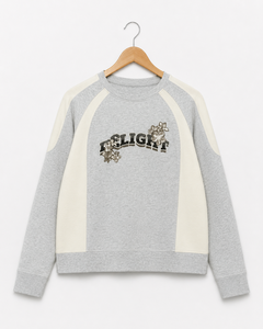 Sweat-shirt à capuche tricoté pour homme, colorblock, broderie lettres, manches raglan, col rond, décontracté - Product Image 1