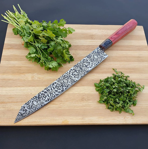 LEGACY BLADES Ensemble de 5 couteaux de chef en acier Damas faits à la main, manches en bois pleine longueur, design ambidextre, durables et éco-responsables - Product Image 2