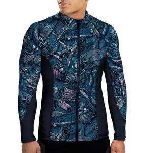 Ropa de entrenamiento adecuada para sesiones de gimnasio, rashguard con logo personalizado impreso, nuevo estilo, cuello redondo, rashguards para hombre. - Product Image 1